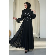 İmaj Butik Siyah Taş Işlemeli Büstiyerli Abiye