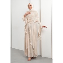 İmaj Butik Taş Seyyar Pelerinli Fırfırlı Abiye