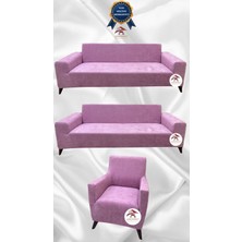 Baby Face Lastikli Koruyucu Giydirme Koltuk Örtüsü - Pudra - 3+3+1 (3 Parça Set)