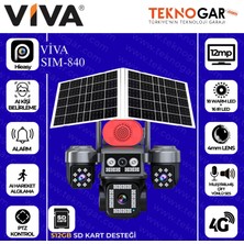 Viva SIM-840 12 Mp 4g+Solar Güneş Panelli 4 Kameralı Güvenlik Kamerası
