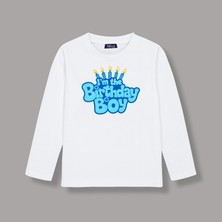 Mixxi Fashion Happy Birthday Boy Doğum Günü Baskılı Uzun Kollu Erkek  Çocuk Tişört (4-13 Yaş)