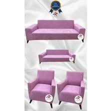 Baby Face Lastikli Koruyucu Giydirme Koltuk Örtüsü - Pudra - 3+2+1+1 (4 Parça Set)
