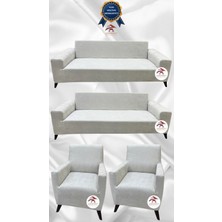 Baby Face Lastikli Koruyucu Giydirme Koltuk Örtüsü - Krem - 3+3+1+1 (4 Parça Set)