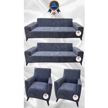 Baby Face Lastikli Koruyucu Giydirme Koltuk Örtüsü - Koyu Gri - 3+3+1+1 (4 Parça Set)