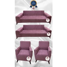 Baby Face Lastikli Koruyucu Giydirme Koltuk Örtüsü - Gülkurusu - 3+3+1+1 (4 Parça Set)