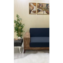 Mikro Lastikli Kaymaz Elastik Koruyucu Kolsuz Koltuk Örtüsü - Siyah - 3+3+2 (3 Parça Set)