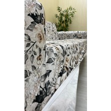 Baskı Desenli Elastik Esnek Kadife Koruyucu Kolsuz Koltuk Örtüsü - Bk-18 - 1+1 (2 Parça Set)