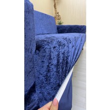 Parlak Kadife Geometrik Desenli Koruyucu Giydirme Koltuk Örtüsü - Parlament - 3+1+1 (3 Parça Set)