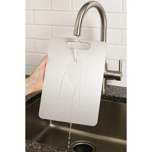 Berdina Home Paslanmaz Çelik Metal Tezgah Koruyucu Kesme Çelik Tahtası Hamur Açma Tezgahı 20X30 cm