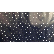 SHC4200 Florista Beyaz Kalp Lacivert Masa Örtüsü 1 Metre