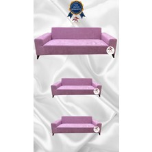 Baby Face Lastikli Koruyucu Giydirme Koltuk Örtüsü - Pudra - 3+2+2 (3 Parça Set)