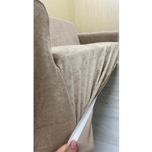 Baby Face Lastikli Koruyucu Giydirme Koltuk Örtüsü - Vizon - 3+3+1+1 (4 Parça Set)