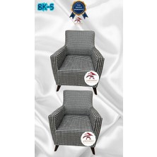 Baskı Desenli Elastik Esnek Kadife Koruyucu Giydirme Koltuk Örtüsü - Bk-05 - 1+1 (2 Parça Set)