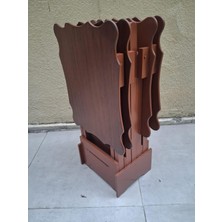 Bengi Ankara Mobilya Zigon Çanta  90560 Sehpa Dikdörtgen Model Kayın Torna Parlak Ceviz Boya El Yapım