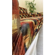 Baskı Desenli Elastik Esnek Kadife Koruyucu Giydirme Koltuk Örtüsü - Bk-03 - 3'lü (1 Parça)