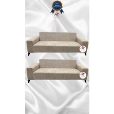 Baby Face Lastikli Koruyucu Giydirme Koltuk Örtüsü - Vizon - 3+3 (2 Parça Set)