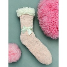 Bemp 36-41 Numara Kadın Kaydırmaz Taban Polar Triko Ev Çorabı