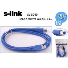 SHC4200 S-Link SL-3040 USB 3.0 A Tip B Tip Yazıcı Kablosu ( 1.5 Metre )