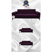 Mikro Lastikli Kaymaz Elastik Koruyucu Giydirme Koltuk Örtüsü - Fuşya - 3+2+2 (3 Parça Set)