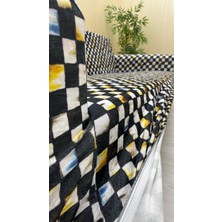 Baskı Desenli Elastik Esnek Kadife Koruyucu Kolsuz Koltuk Örtüsü - Bk-09 - 3'lü Set (1 Parça)