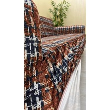 Baskı Desenli Elastik Esnek Kadife Koruyucu Kolsuz Koltuk Örtüsü - Bk-16 - 3+3+1 (3 Parça Set)