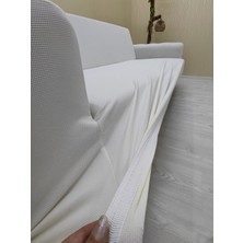 Mikro Lastikli Kaymaz Elastik Koruyucu Kolsuz Koltuk Örtüsü - Krem - 3+2+2 (3 Parça Set)