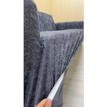 Baby Face Lastikli Koruyucu Giydirme Koltuk Örtüsü - Koyu Gri - 1+1 (2 Parça Set)