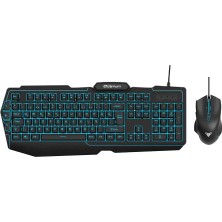 SHC4200 Quantum QG-Q6168, USB Kablolu, 3 Renk Arkadan Aydınlatmalı, Türkçe Q, 3600DPI Mouse, Klavye