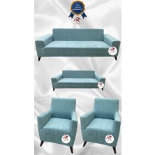 Baby Face Lastikli Koruyucu Giydirme Koltuk Örtüsü - Mint - 3+2+1+1 (4 Parça Set)
