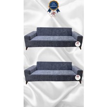 Baby Face Lastikli Koruyucu Giydirme Koltuk Örtüsü - Koyu Gri - 3+3 (2 Parça Set)