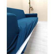 Mikro Lastikli Kaymaz Elastik Koruyucu Kolsuz Koltuk Örtüsü - Petrol - 2'li Set (1 Parça)