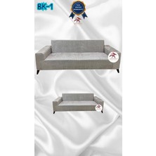 Baskı Desenli Elastik Esnek Kadife Koruyucu Giydirme Koltuk Örtüsü - Bk-01 - 3+2 (2 Parça Set)