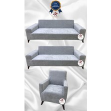 Baby Face Lastikli Koruyucu Giydirme Koltuk Örtüsü - Açık Gri - 3+3+1 (3 Parça Set)