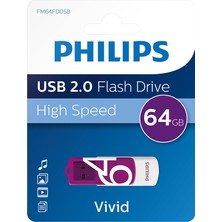 SHC4200 FM64FD05B, 64GB, USB 2.0, Vivid, Mor, Flash Disk