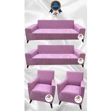 Baby Face Lastikli Koruyucu Giydirme Koltuk Örtüsü - Pudra - 3+3+1+1 (4 Parça Set)