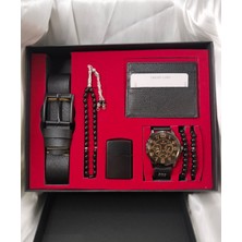 Mumicemum Özel Günler Için Hediye Kutusu ,saat, Kemer, Tesbih, Kartlık, Çakmak 2 Bileklik Set.