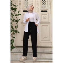 Ebrita Moda Kadın Yüksek Bel Bol Pça Beli Lastikli Pantalon