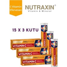 Nutraxin Efervesan - Vitamin C-D-Zinc 15 Tablet 3 Adet