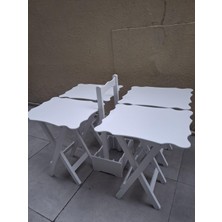 Bengi Ankara Mobilya Zigon Çanta  90561 Sehpa Dikdörtgen Model Kayın Torna Parlak Beyaz Boya El Yapım