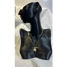 Ayıcık ve Kalp Desenli Çelik Kolye