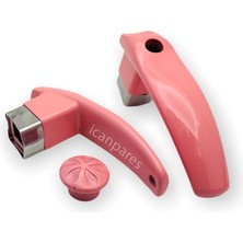 Akat Çaydanlık Ile Uyumlu Kulp Demlik Kulp Seti Kulp ve Kapak Tutacak Seti Pembe