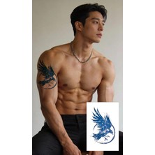 Tattoo 1 Ay Kalıcı Gerçekci Kuzgun Karga 12 Saat Sonra Kararan Yapıştırma Geçici Dövme Sticker