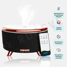 Robeve 500 ml Uzaktan Kumandalı Aroma Difüzörü Hava Nemlendirici Buhar Makinesi – 7 Renk LED Işıklı, 3 Sis Modlu Hava Nemlendirici – Sessiz Çalışan, Zaman Ayarlı & Otomatik Kapanmalı Difüzör