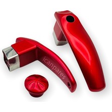 Akat Çaydanlık Ile Uyumlu Kulp Demlik Kulp Seti Kulp ve Kapak Tutacak Seti Kırmızı