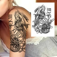 Tattoo Gerçekci Savaşcı Model Geçici Dövme Kol Bacak Sticker Yapıştırma