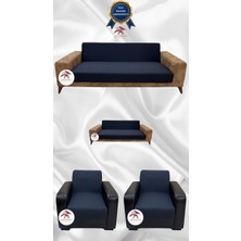 Mikro Lastikli Kaymaz Elastik Koruyucu Kolsuz Koltuk Örtüsü - Antrasit - 3+2+1+1 (4 Parça Set)