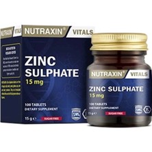 Nutraxin Vitals Zinc 15 Mg 100 Tablet / Zinc Sulphate 15 Mg 100 Tablet