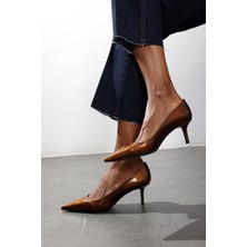 5in1Canpolat Karamel Rugan Deri Klasik Stiletto 25445