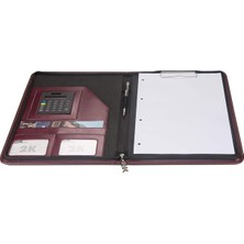 2k 413-4 Fermuarlı Lüks Sekreterlik Hesap Makineli Bordo