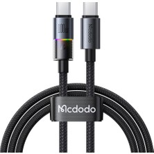Vento Store Mcdodo CA-8200 Type-C To Type-C 100W 7 Renkli LED Işıklı Şarj Data Kablosu